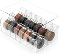 Large Acrylic Belt Organizer, Clear 14 Compartments Storage with Dust Cover, Display Holder for Home by ACRYDECOR