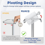 RUACQ Bathroom Toilet Paper Holder Stand with Storage, Chrome - Image 3