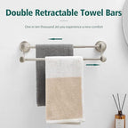 Hoimpro Double Towel Bar Towel Rack for Bathroom Wall Mount Brushed Nickel - Image 6