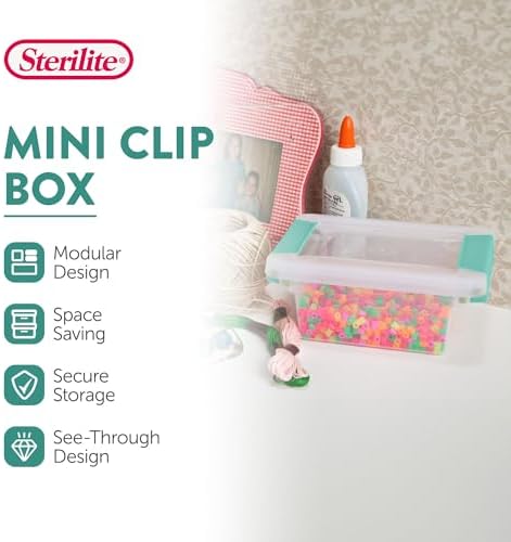 Sterilite Clip Box, Stackable Clear Plastic Bins- Mini, 24-Pack - Image 2