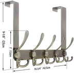 WEBI Over The Door Hook Door Hanger Hook Rack with 5 Tri Hooks for Hanging Coats, Door Towel Rack Towel Hanger Door Coat Hanger Over Door Coat Rack,Bronze,2 Packs - Image 3
