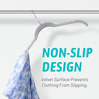 Sishynio Velvet Hangers 50 Pack, Non-Slip Slim Felt Clothes Hangers Gray - Image 4