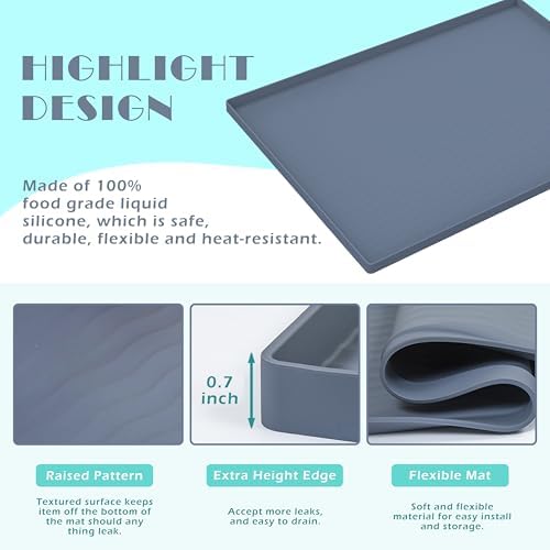 URMONA Waterproof Silicone Under Sink Mat 31'' x 22'' Shelf Liner for Kitchen and Bathroom, Cabinet and Counter Protector, Storage and Organizers, Litter Mat, Pet Cat Puppy Essentials(Black) - Image 3