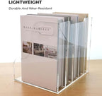 5 Vertical Compartments File Holder, Clear Acrylic Desk Organizer and Storage Bins Holding for Magazines, Binders, Notebooks, Envelopes, Multi-purpose Document Organizer for Home Office - Image 5