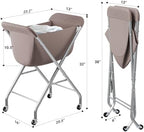 ELYKEN Laundry Basket with Wheels, Collapsible Laundry Hamper, Camel Brown - Image 3