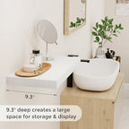 Fun Memories 16 Inch Long Floating Shelves in White, 9.3 Inch Deep Floating Shelf for Wall, Living Room, Kitchen, Rustic Deep Wood Shelves for Bathroom, 2 Pack Storage Display Shelf for Books, Decor - Image 4