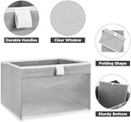 Linen Closet Organizers and Storage, Closet Storage Bins Basket Organizer, Foldable Organization Baskets with Mesh Window for Clothes Towels and Toys, 14.5" x 14.5" x 10.25", Gray, 6 pack - Image 7