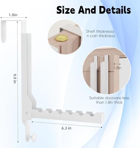 4 Pack Over The Door Hanger Folding Clothes Drying Rack, Folding Hanging Coat Rack for Indoor Laundry Room Compact Small Space Foldable Portable Clothing Hanger Hook Collapsible (Wihte-4(Upgraded)) - Image 3