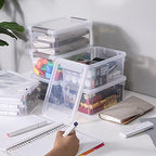 Small Storage Bins with Lids 3.2 QT Plastic Storage Containers for Organizing Stackable Clear Storage Boxes,Clear White(12 Packs) - Image 4