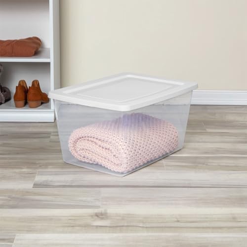 Sterilite Clear Storage Box Stackable Tote, 58 Quart, 16-Pack - Image 6