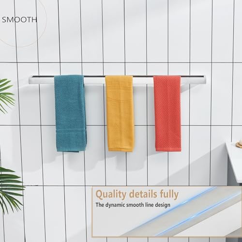 KOKOSIRI Towel Bar Brushed Nickel Bath Towel Hanger Holder 32-Inch Kitchen Rack Stainless Steel for Bathroom Hardware Wall Mount, 1 Pack B4008BR-L32 - Image 4