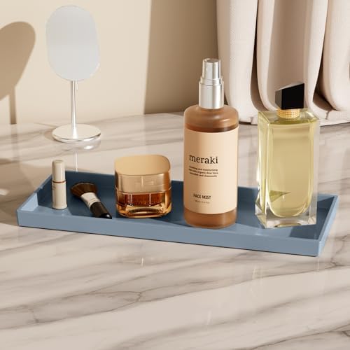 Vanity and Bathroom Tray, 15" ABS Countertop Organizer,Waterproof Vanity Tray for Toilet Tank,Perfume,Soap,Keys,Bathroom Accessories,Kitchen and Bath Trays,Non Slip Small Trays,Gray,2 Pack - Image 4