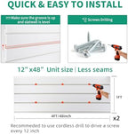FRAYSCENT Slat Wall Paneling Garage Slat Wall Storage Systems Slatwall Panels Power Tool Organizer Wall Mount, PVC Garage Storage & Organization Products Slate Board (White, 4ft x 2ft) - Image 2