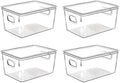 Clear Plastic Storage Bins with Lids, Perfect for Kitchen Organization or Pantry Organization and Storage, Stackable Fridge Organizer Bins, Storage Containers for Organizing, Cabinet Organizers by CONTROLKITCHEN