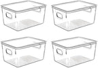 Clear Plastic Storage Bins with Lids, Perfect for Kitchen Organization or Pantry Organization and Storage, Stackable Fridge Organizer Bins, Storage Containers for Organizing, Cabinet Organizers by CONTROLKITCHEN