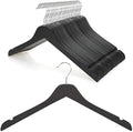 TOPIA HANGER Black Wooden Hangers 30 Pack, 0.28-inch Thick Slim Wood Clothes Hanger with Flat Design and Smooth Notches, Lightweight Space Saving Hangers for Shirt, Coat, Camisole-CT31B by TOPIAHANGER