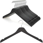 TOPIA HANGER Black Wooden Hangers 30 Pack, 0.28-inch Thick Slim Wood Clothes Hanger with Flat Design and Smooth Notches, Lightweight Space Saving Hangers for Shirt, Coat, Camisole-CT31B by TOPIAHANGER