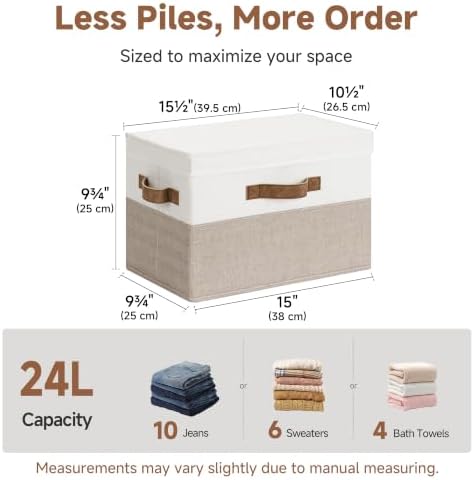 StorageWorks Fabric Storage Bins with Lids, Closet Storage Bins - Image 6