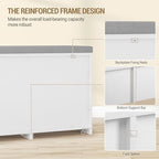 Hzuaneri 47.2" Shoe Storage Bench with 4 Barn Doors & Padded Seat Cushion - Image 7