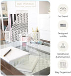 BLU MONACO | White Desk Organizer Set 6 Piece | Mail Sorter Organizer Countertop with Letter Sorter for Desk | Standing File Organizer for Desk with Pen Holders - Image 4