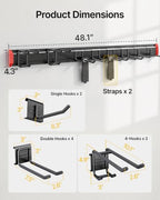 monTEK 48" Garage Tool Organizer Wall Mount, 500 LBS Heavy Duty Tool Rack - Image 2