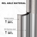 Toilet Paper Holder Free Standing, 25” H Stainless Steel Nickel Toilet Paper Stand, Weighted Base Floor Tissue Roll Holder for Bathroom,Toilet Roll Stand - Image 3
