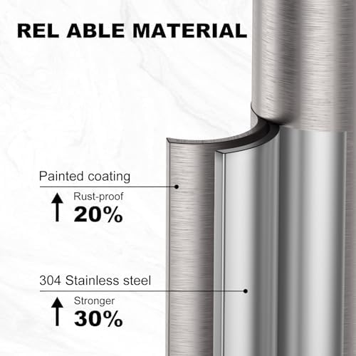 Toilet Paper Holder Free Standing, 25” H Stainless Steel Nickel Toilet Paper Stand, Weighted Base Floor Tissue Roll Holder for Bathroom,Toilet Roll Stand - Image 3