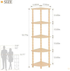 MaxSmeo Corner Shelf, 5-Tier Corner Bookshelf for Small Spaces, Stylish Corner Storage Display Shelves for Bedroom, Bathroom, Kitchen, Living Room (Natural) - Image 3