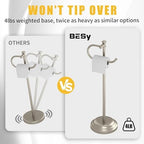 BESy Toilet Paper Holder Floor Stand, Bathroom Freestanding Nickel - Image 5