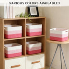 4 Pack Storage Baskets for Organizing, 11''Lx9''Wx8''H Woven Baskets for Storage Toys, Towels, Books, and Clothes, Cotton Rope Basket for Shelves with Handle - Image 4