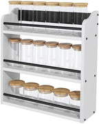 Spice Rack Wall Mount, Wood Spice Rack for Countertop, White - Image 6
