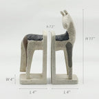 Lukitas Abstract Horse Decorative Bookends Heavy Duty Non-Slip, Resin 11'' - Image 2
