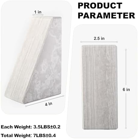 Marble Bookends for Heavy Books, Decorative Book Ends for Shelves, Durable and Heavy-Duty Bookends for Hardback Book & CDS, Off-White Unique Books Stopper & Holder, Set of 2 - Image 7