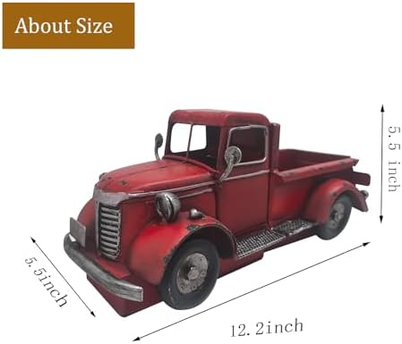 Decorative Book Ends Vintage Bookends: Metal Truck Book Stopper for Heavy Books - Farmhouse Decor for Shelf Table Coffee Bar Office Home - Gift for Adults Men Teen (Vintage Red) - Image 5