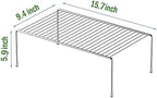 Redrubbit 4 Pack Large (15.7 x 9. 4 Inch) Cabinet Storage Shelf Rack, Rustproof Kitchen Counter and Cabinet Shelf, Storage Rack Organizer for Kitchen, Fridge, Cabinet, Bathroom, Chrome - Image 3