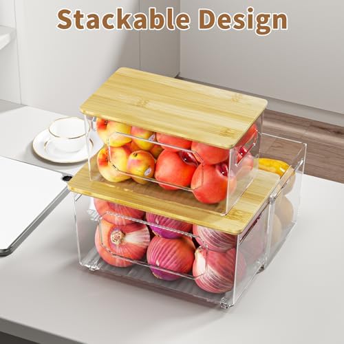 spospo Trash Bag Holder 3-in-1 Under Sink Organizer with Bamboo Lid - Image 5