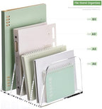 YUXUN Desk File Organizer,4-Section Clear Acrylic Desk Organizer,Vertical File Sorter Holder Organization for Office School & Classroom - Image 4