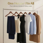 HOUSE DAY Premium Wooden Hangers 150 Pack, 17.5" Smooth Wood Hangers - Image 6