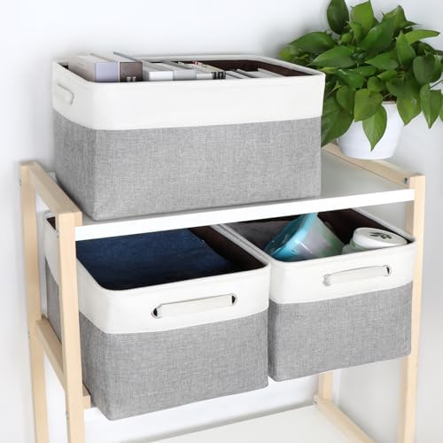 Fabric Storage Bins for Shelves, Rectangle Storage Basket, 3 Pack - Image 5