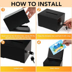 Suggestion Boxes with Slot and Lock, 3 Pack Metal Donation Boxes - Image 4