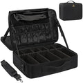 MONSTINA Large Makeup Case, 3 Layers Makeup Bag Cosmetic Organizer Brush Bag Barber Train Case Makeup Artist Box for Hair Curler Hair Straightener Brush Set and Cosmetics by MONSTINA