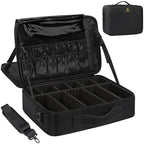 MONSTINA Large Makeup Case, 3 Layers Makeup Bag Cosmetic Organizer Brush Bag Barber Train Case Makeup Artist Box for Hair Curler Hair Straightener Brush Set and Cosmetics by MONSTINA
