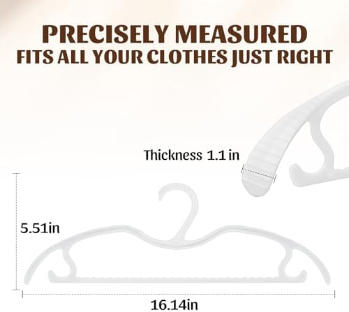 24-Pack White Plastic Short Neck Hangers for Closet Organization - Image 7