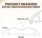 24-Pack White Plastic Short Neck Hangers for Closet Organization - Image 7