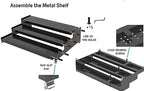 Jojocross Metal Spice Rack Organizer for Cabinet, 3 Tier Expandable Spice Storage shelf, Great for Kitchen Cabinets, Cupboard,Pantry and Countertop More,Metal plate with hole(2PACKS/BLACK) - Image 5