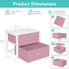 BOLUO Stackable Closet Drawers for Clothes Organizers and Storage Fabric Pink 2 Drawer Dresser for Bedroom 2 Packs Modern Small - Image 3