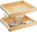 Menkxi 2 Set Wooden Pull out Cabinet Organizer Fully Assembled Slide out Pantry Drawer with Gentle Close Storage Shelf Tray for Base Kitchen Under Sink Bathroom Accessory(Wood Color,24'' X 21'' X 3'') by Menkxi