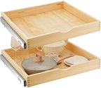 Menkxi 2 Set Wooden Pull out Cabinet Organizer Fully Assembled Slide out Pantry Drawer with Gentle Close Storage Shelf Tray for Base Kitchen Under Sink Bathroom Accessory(Wood Color,24'' X 21'' X 3'') by Menkxi