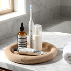 Natural Marble Vanity Tray, 9.45" Sandstone Texture Round Decorative Trays - Image 7