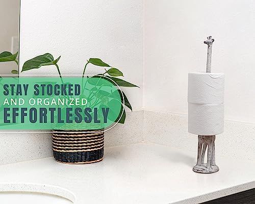 Comfify Antique White Giraffe Paper Towel & Toilet Paper Stand – 18.9" - Image 7